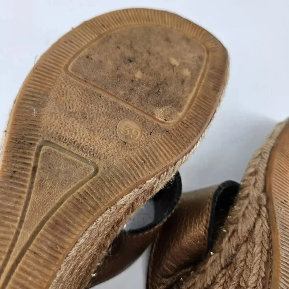Burberry Espadrille Classic Nova Wedge Sandal 39 US 8.5